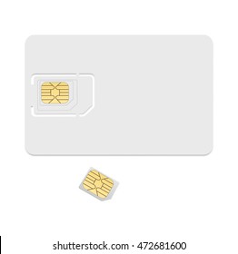 Blank Sim Card Template Realistic Vector Stock Vector (Royalty Free ...