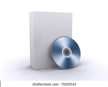 Blank Software Box And A Cd