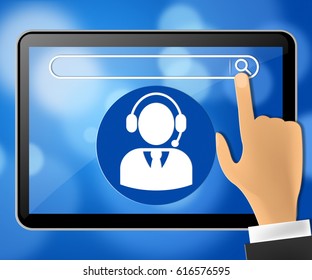 Blank Space Tablet Shows Multimedia 3d Illustration