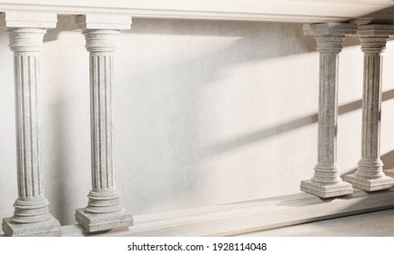 Blank Space Wall Classic Pillar Column Colonade Classical  Architecture Banner Realistic 3D Rendering