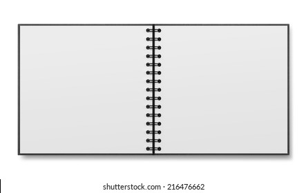 Blank Spiral Notepad On White Background