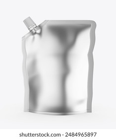 Blank spout pouch blank template, 3d illustration.
