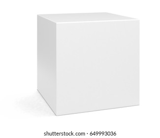 Blank Square Box. 3d Illustration Isolated On White Background