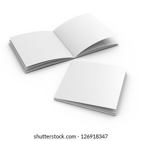 Blank Square Catalog Mock Up On White