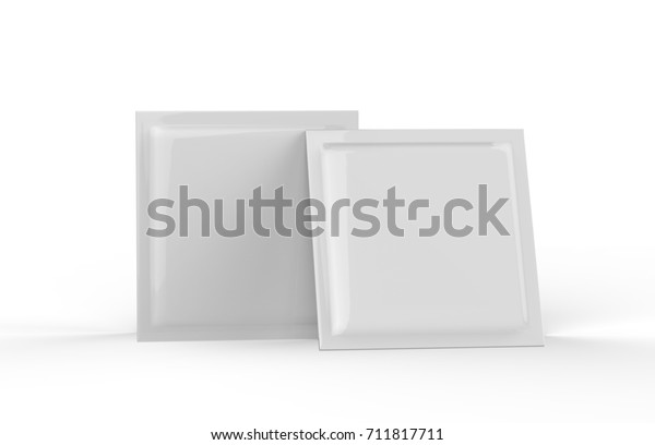 Download Blank Square Pouch Sachet Mockup Shampoo Stock Illustration 711817711