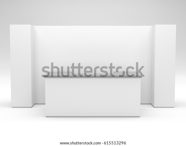 Download Blank Stand Booth Mockup Template 3d Stock Illustration 615513296 PSD Mockup Templates