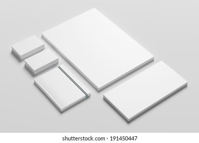 Blank Stationery Isolated On White Background