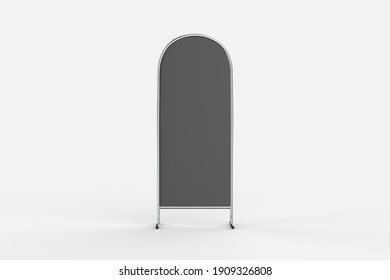 Blank Street Stand Mockup On White, 3d Rendering