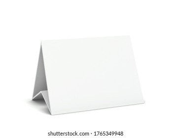 Blank table card mockup. 3d illustration isolated on white background 