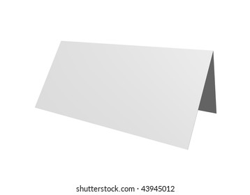 Blank Table Card On White Background - 3d Illustration