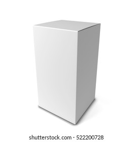 Blank Tall Box . 3d Illustration Isolated On White Background 