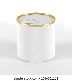 Blank Tall White Can 3D-model With Curved Label And Top Inset For Your Design Mockup