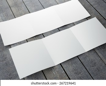 Blank Template Of Trifold Square Brochure