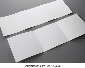 Blank Template Of Trifold Square Brochure