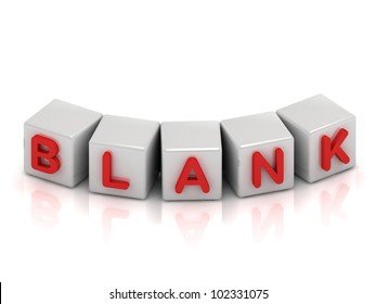 Blank text on a white cubes on white background