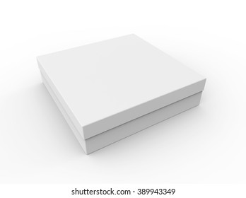 Blank Thin Box, Isolated On A White Background