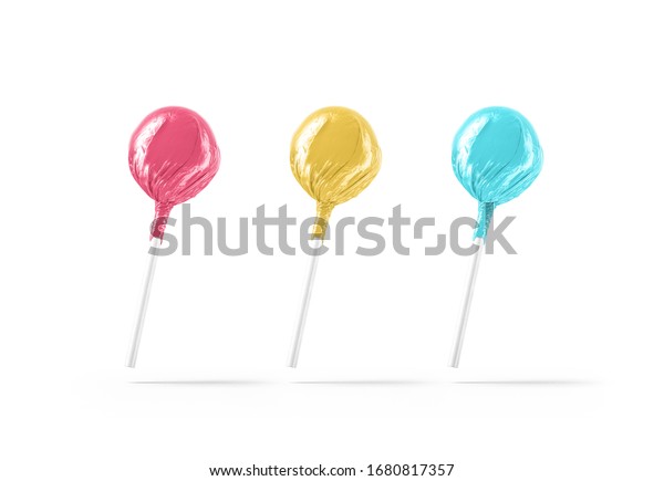Download Blank Three Lollipop Colored Wrapper Mockup Stock Illustration 1680817357