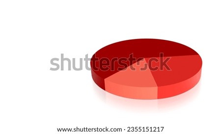 Blank three piece pie chart on white background