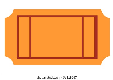 Blank ticket with copy space, isolated on white background.
