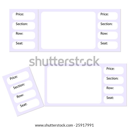 blank tickets torn stub isolated on stock illustration 25917991