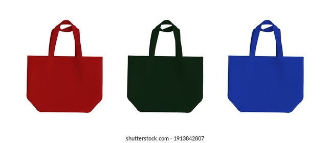 Blank tote bags mock up design on white background. 3d rendering, 3d illustration - Powered by Shutterstock