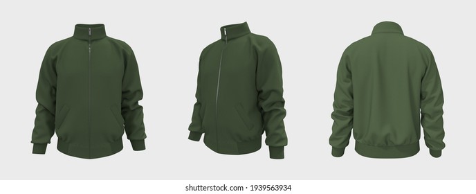 Blank Tracksuit Jacket Mockup, 3d Illustration, 3d Rendering