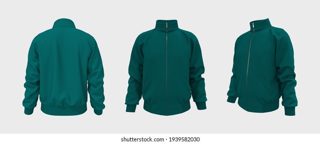 Blank Tracksuit Jacket Mockup, 3d Illustration, 3d Rendering