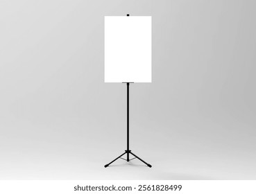 Ilustración vectorial de soporte de Anuncio de trípode en blanco, ideal para publicidad, exhibiciones de marketing y eventos promocionales.