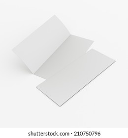 Blank Two-fold Flyers Or Leaflets Isolated On White