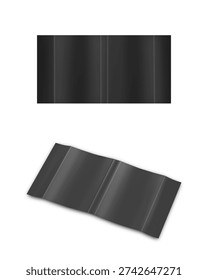 Blank unfolded open dust jacket or dust wrapper Mock up with clipping path isolated on white background. Ready for design magazine or book dust jacket. 3d illustration.vertical portrait orientation.
