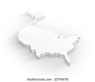 Blank Usa 3d map
