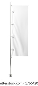 Blank Vertical Flag On A Pole For Customizing. Template