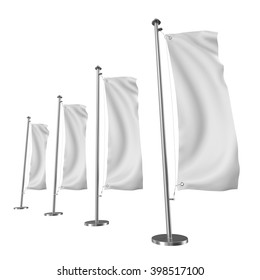 blank vertical flags mock-up