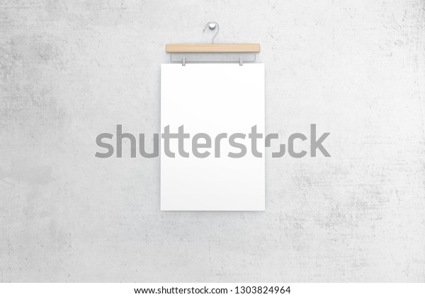 Download Blank Vertical Poster Hanger Mockup 3d Stock Illustration 1303824964 PSD Mockup Templates