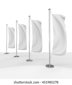 Blank Vertical Realistic Flags Mockup 3d Stock Illustration 451985278 ...