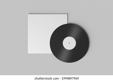 Blank Vinyl Record Mockup, 3D Render