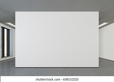Blank wall in the gallery mockup. 3d illustration