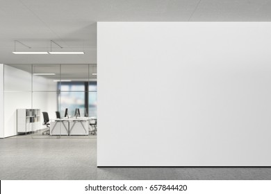 Blank wall in modern office. 3d illustration