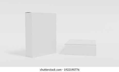 Blank White 3d Render Box Packaging Template For Mockup. Great For Presenting And Advertising Your Product.