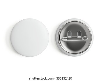 Blank White Badge On A White Background