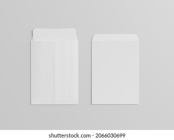 Blank White Big Envelope Mockup On The Empty Background, 3d Rendering, 3d Illustration