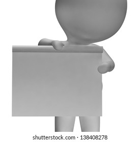 Blank White Board With Copyspace Includes 3d Character