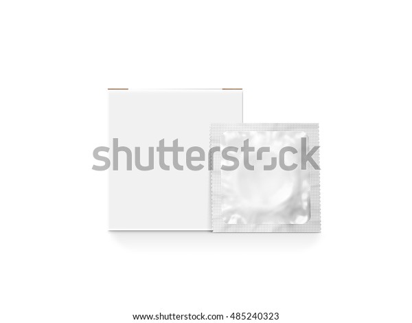 Download Blank White Box Condom Packet Mockup Stock Illustration 485240323