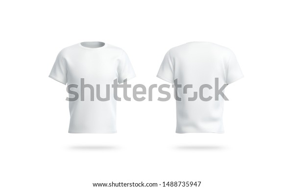 白のクリーンtシャツのモックアップ 分離型 正面と背面のビューモック 3dレンダリング 空のカジュアルtシャツモデルがモックアップ ラベル印刷 テンプレート木簡のソーサードレスをクリアします のイラスト素材