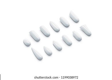 Blank White Fake Nails Shape Type Stock Illustration 1199038972 ...