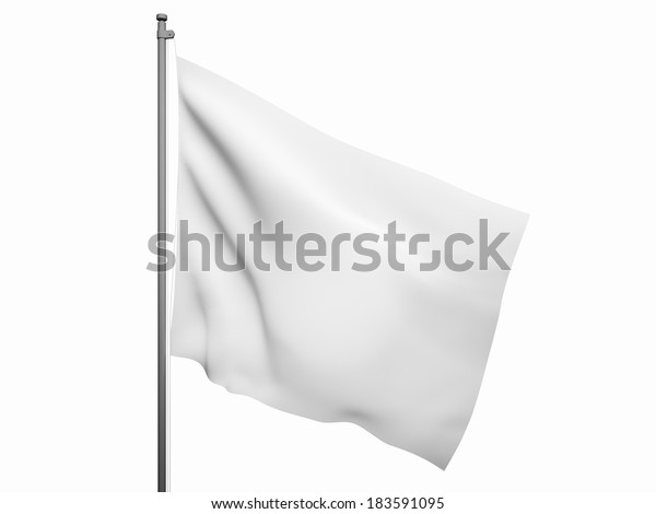 Blank White Flag 3d Render Isolated Stock Illustration 183591095