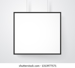 Blank white frame on the wall mockup. Ready for a content