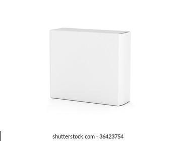 Blank White Horizontal Box On White Background