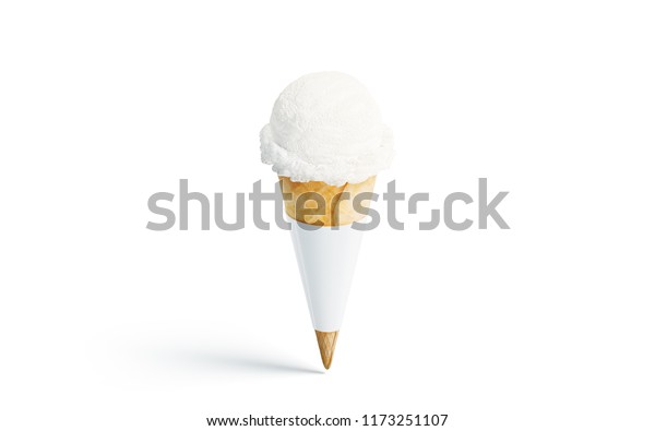 Download Blank White Ice Cream Cone Mockup Stock Illustration 1173251107