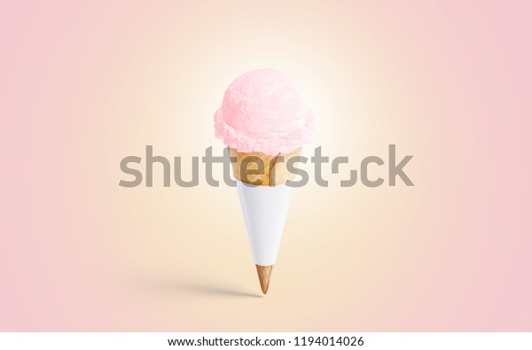 Download Blank White Ice Cream Cone Mockup Stock Illustration 1194014026